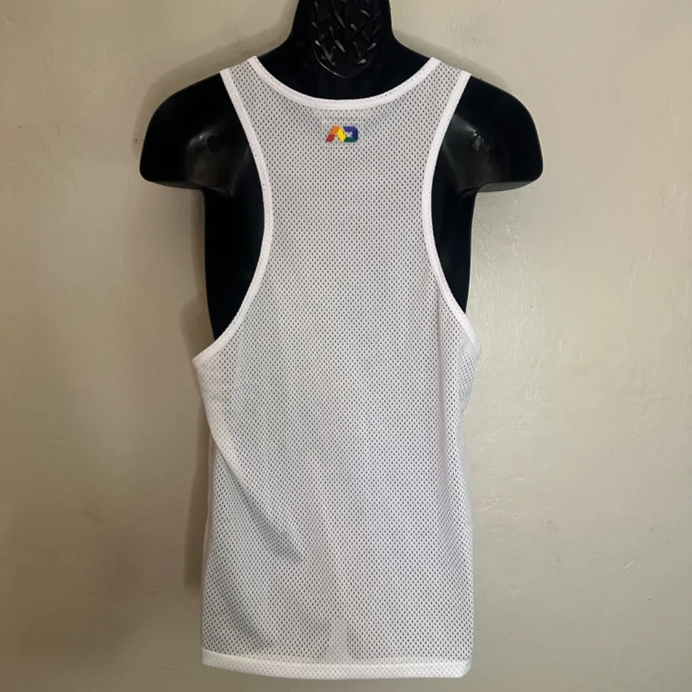 Addicted Mesh Rainbow Logo Tank Top Gently worn 100% polyester - Picture 6 of 10